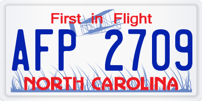 NC license plate AFP2709
