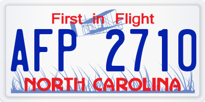 NC license plate AFP2710