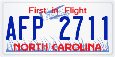 NC license plate AFP2711