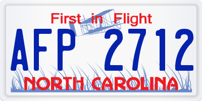 NC license plate AFP2712