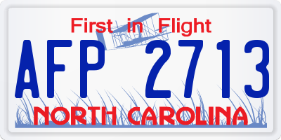 NC license plate AFP2713
