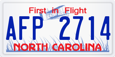 NC license plate AFP2714