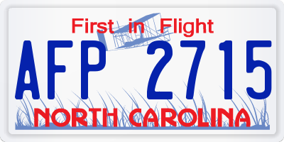 NC license plate AFP2715