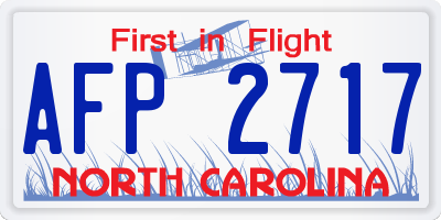NC license plate AFP2717