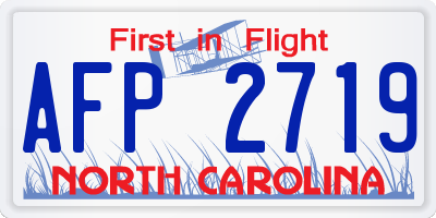 NC license plate AFP2719