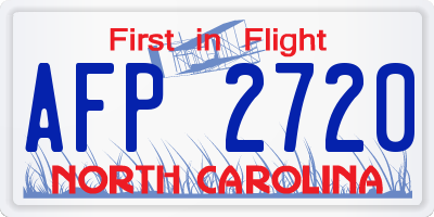 NC license plate AFP2720