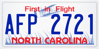NC license plate AFP2721