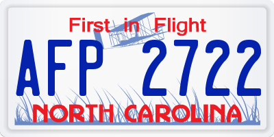 NC license plate AFP2722