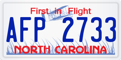 NC license plate AFP2733