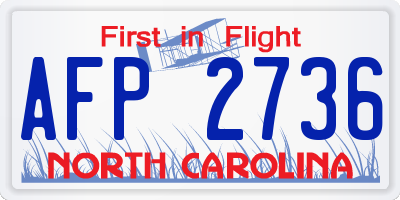 NC license plate AFP2736