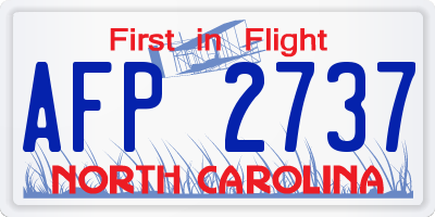 NC license plate AFP2737