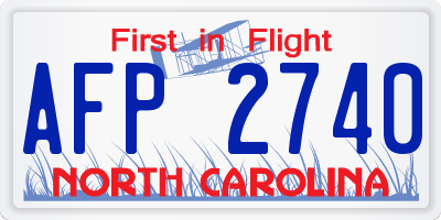 NC license plate AFP2740
