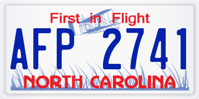 NC license plate AFP2741