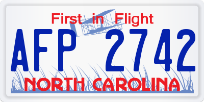 NC license plate AFP2742