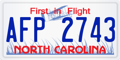 NC license plate AFP2743