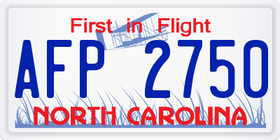 NC license plate AFP2750
