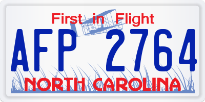 NC license plate AFP2764