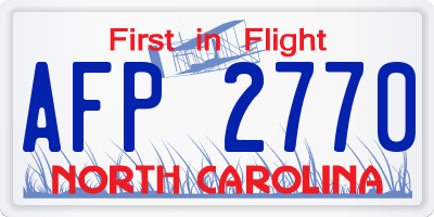 NC license plate AFP2770