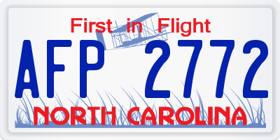 NC license plate AFP2772