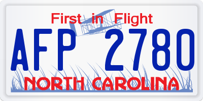NC license plate AFP2780