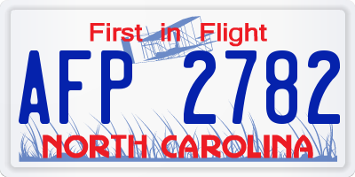 NC license plate AFP2782
