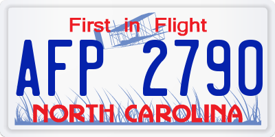 NC license plate AFP2790