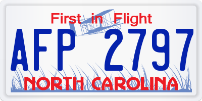 NC license plate AFP2797