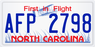 NC license plate AFP2798