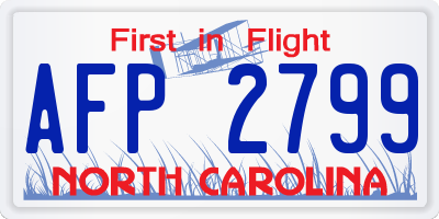 NC license plate AFP2799