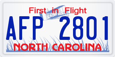 NC license plate AFP2801