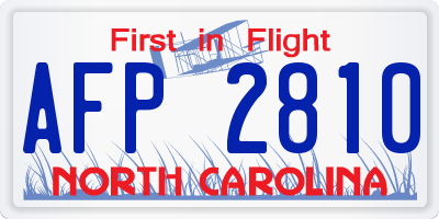 NC license plate AFP2810