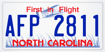 NC license plate AFP2811