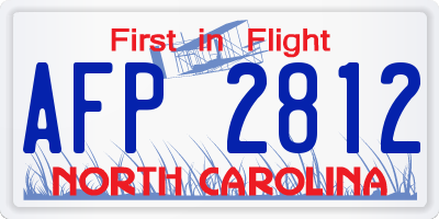 NC license plate AFP2812