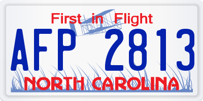 NC license plate AFP2813