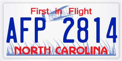 NC license plate AFP2814
