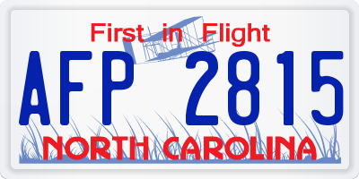 NC license plate AFP2815