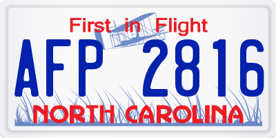 NC license plate AFP2816