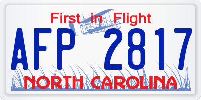 NC license plate AFP2817