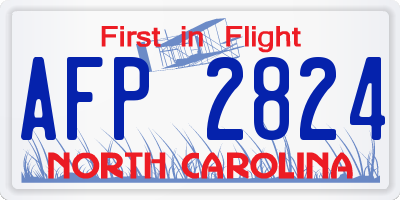 NC license plate AFP2824