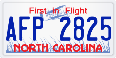 NC license plate AFP2825