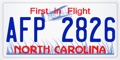 NC license plate AFP2826