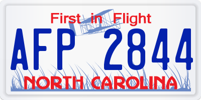 NC license plate AFP2844