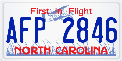 NC license plate AFP2846