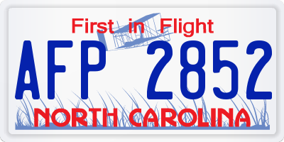 NC license plate AFP2852