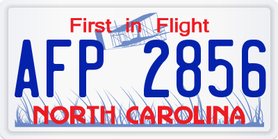 NC license plate AFP2856