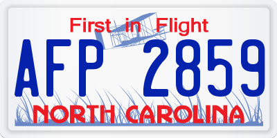 NC license plate AFP2859