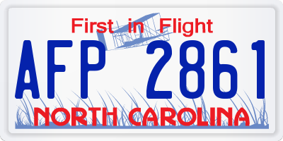 NC license plate AFP2861