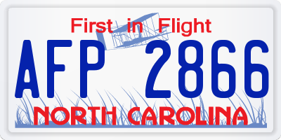 NC license plate AFP2866
