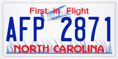 NC license plate AFP2871