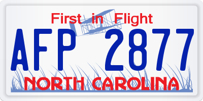 NC license plate AFP2877